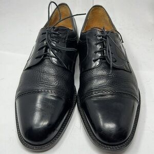 Mezlan Sz 10 Men’s Black Deerskin Leather Cap Toe Oxford Shoes
